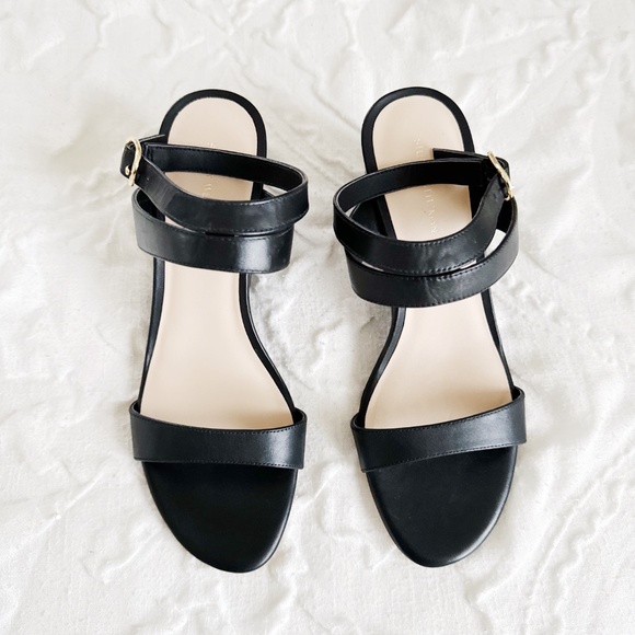 Stuart Weitzman Ava Ankle 75 wedge Sandal in Black Size 9.5 - Picture 6 of 7